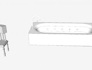 噴射式浴盆浴缸SU模型下載_sketchup草圖大師SKP模型