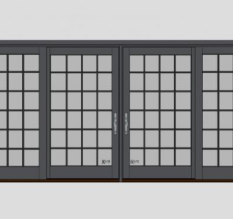 4面板滑动门SU模型下载_sketchup草图大师SKP模型