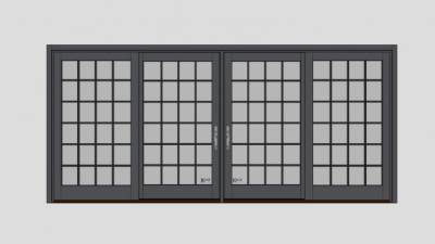 4面板滑动门SU模型下载_sketchup草图大师SKP模型