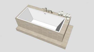 现代卫浴浴缸SU模型下载_sketchup草图大师SKP模型