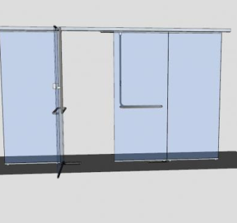 钢化玻璃门SU模型下载_sketchup草图大师SKP模型