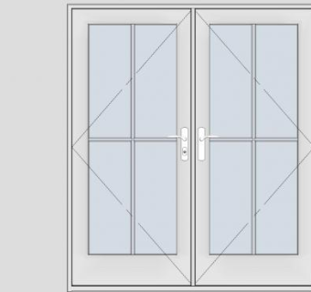 摆动法式门SU模型下载_sketchup草图大师SKP模型