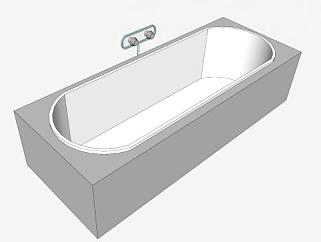 浴室珠光浴缸SU模型下载_sketchup草图大师SKP模型