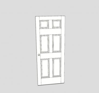 6面板入口门SU模型下载_sketchup草图大师SKP模型