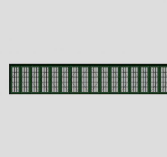 绿色双折叠门SU模型下载_sketchup草图大师SKP模型