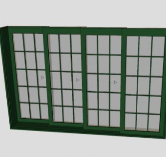 滑动堆叠单向门SU模型下载_sketchup草图大师SKP模型