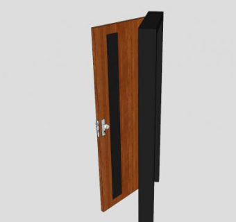 木门圆形锁SU模型下载_sketchup草图大师SKP模型