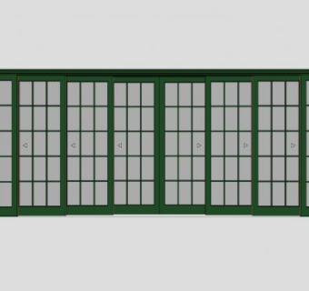 滑动堆叠双分型门SU模型下载_sketchup草图大师SKP模型