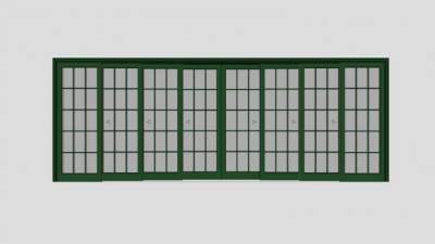 滑动堆叠双分型门SU模型下载_sketchup草图大师SKP模型