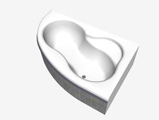 不对称浴室浴缸SU模型下载_sketchup草图大师SKP模型