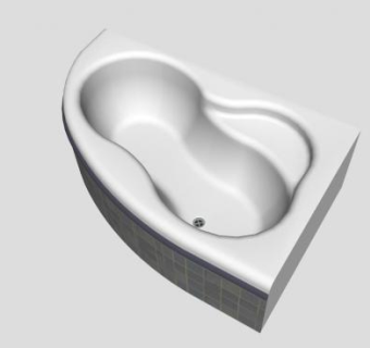 不对称浴室浴缸SU模型下载_sketchup草图大师SKP模型