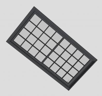 铝框玻璃窗SU模型下载_sketchup草图大师SKP模型