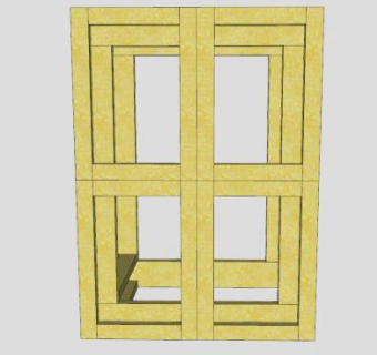 四门栗鼠笼SU模型下载_sketchup草图大师SKP模型