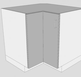方形角落底柜SU模型下载_sketchup草图大师SKP模型