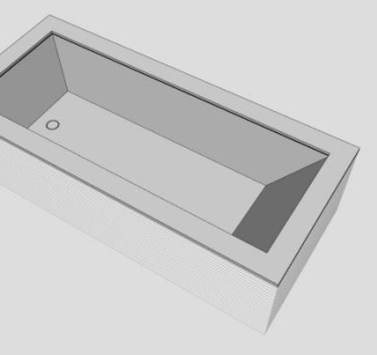 天然石白色浴缸SU模型下载_sketchup草图大师SKP模型