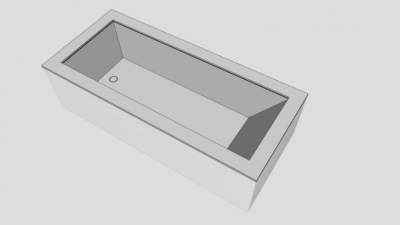 天然石白色浴缸SU模型下载_sketchup草图大师SKP模型