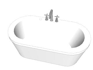 现代白色<em>浴缸</em>SU模型下载_sketchup草图大师SKP模型