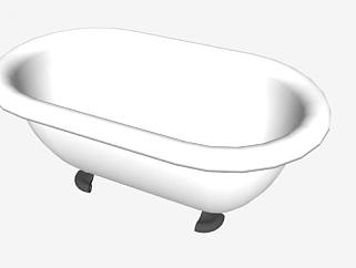 现代白色浴室浴缸SU模型下载_sketchup草图大师SKP模型