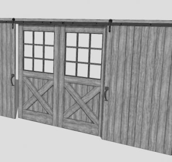 谷仓木门SU模型下载_sketchup草图大师SKP模型