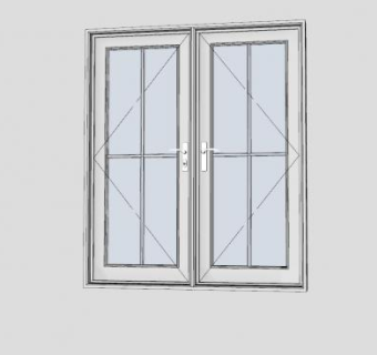 法式双开门SU模型下载_sketchup草图大师SKP模型