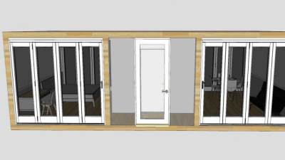 滑动门和折叠门SU模型下载_sketchup草图大师SKP模型
