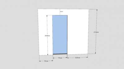 浴室门测量SU模型下载_sketchup草图大师SKP模型