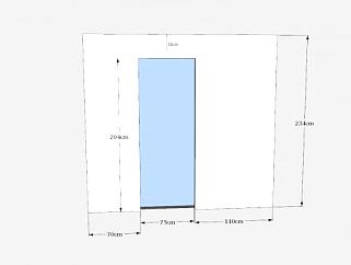 浴室门测量SU模型下载_sketchup草图大师SKP模型