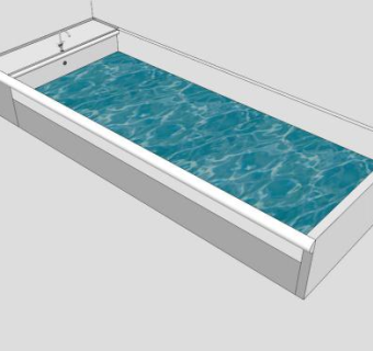 卫浴方形浴缸SU模型下载_sketchup草图大师SKP模型