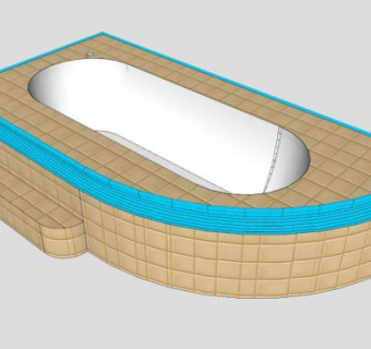 现代角落浴缸SU模型下载_sketchup草图大师SKP模型