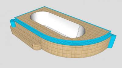 现代角落浴缸SU模型下载_sketchup草图大师SKP模型