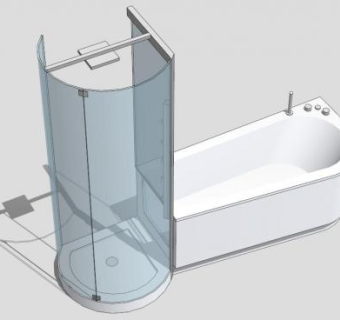 凯勒淋浴间浴缸SU模型下载_sketchup草图大师SKP模型
