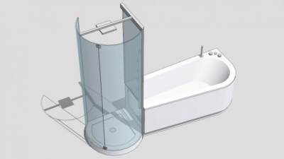 凯勒淋浴间浴缸SU模型下载_sketchup草图大师SKP模型