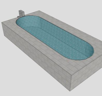 浴室多彩浴缸SU模型下载_sketchup草图大师SKP模型