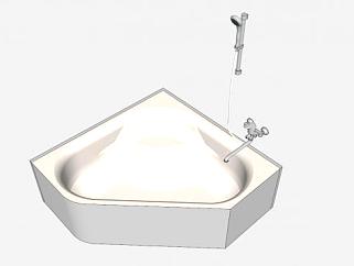 角落浴室浴缸SU模型下载_sketchup草图大师SKP模型