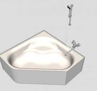 角落浴室浴缸SU模型下载_sketchup草图大师SKP模型