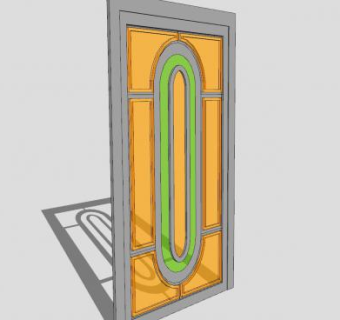 铝制玻璃工艺门SU模型下载_sketchup草图大师SKP模型