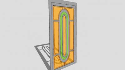 铝制玻璃工艺门SU模型下载_sketchup草图大师SKP模型