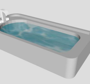 卫浴陶瓷浴缸SU模型下载_sketchup草图大师SKP模型
