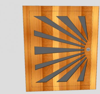 现代木门圆孔锁SU模型下载_sketchup草图大师SKP模型