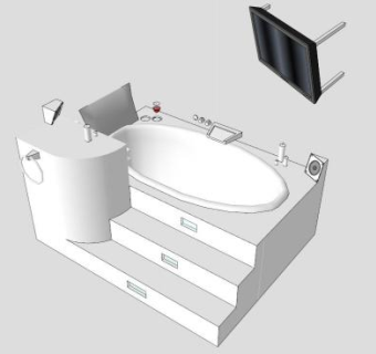 按摩浴缸SU模型下载_sketchup草图大师SKP模型