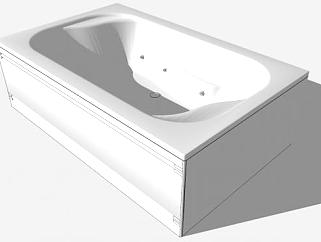 卫生间白色浴缸SU模型下载_sketchup草图大师SKP模型