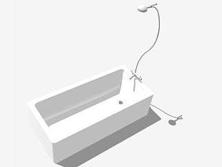 淋浴间浴缸SU模型下载_sketchup草图大师SKP模型