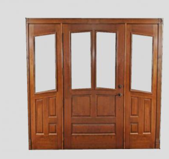 木质平开门SU模型下载_sketchup草图大师SKP模型