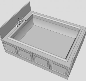 简欧白色浴缸SU模型下载_sketchup草图大师SKP模型