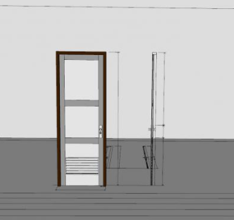 铝制百叶窗浴室门SU模型下载_sketchup草图大师SKP模型