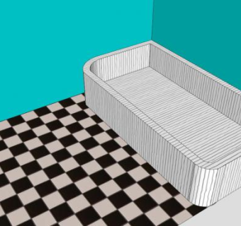 现代浴室白色浴缸SU模型下载_sketchup草图大师SKP模型