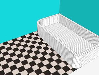 现代浴室白色浴缸SU模型下载_sketchup草图大师SKP模型