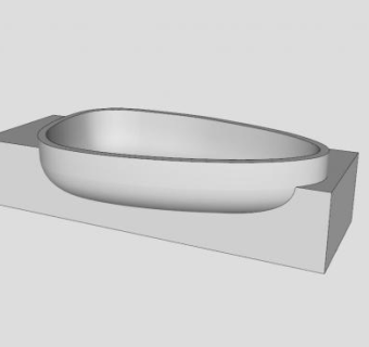 梅洛尼白色浴缸SU模型下载_sketchup草图大师SKP模型