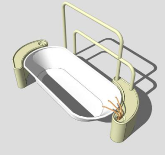 金属浴盆浴缸SU模型下载_sketchup草图大师SKP模型