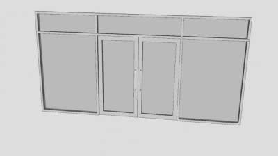 五金玻璃推拉门SU模型下载_sketchup草图大师SKP模型